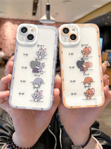Creative Silicone Phone Case for Work Couples Cat And Mouse Cartoon Full Cover Anti-Fall for  15Pro 14Plus 13 12Mini 11 16 Xsmax 7 8