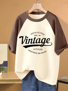 Oversized American Style Short Sleeve Cotton T-shirt for Plus Size Women
