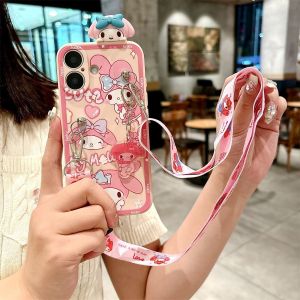New Cute Monster Kuroko Phone Case for Honor 80 70 60 50 30 20 10 SE Mobile Phone Protective Cover with Strap Couple Style