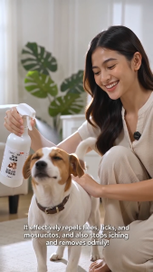 GRIN-C Tick and Flea Remover for Dogs and Cats Anti Tick Garapata Spray 500ml for Pet & Household Natural Formula