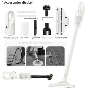5000Pa Large Suction Vacuum Cleaner USB Rechargeable Powerful Car Vacuum 2400mAh Portable Mopping Machine for Pet Hair