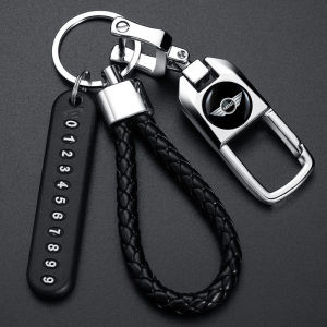 High-End Mens Car Keychains for BMW X5 X3 3 Series M4 5 Series Mini I3 Anti-Lost Luxury Automobile Keyholders