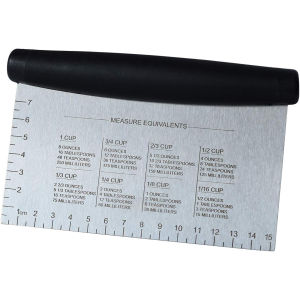 Stainless Steel Dough Bench Scraper & Chopper Pastry Cutter for Kitchen (1 Pack Black)