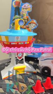 ( Hình thật) Bộ đồ chơi Đội chó cứu hộ PAW PATROL tháp canh phòng xe tuần tra