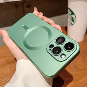 Luxury For Magsafe Matte Case For iPhone 17 16e 15 14 Pro Max 13 11 12 Magnetic Wireless Charging Case Lens Protector Soft Cover
