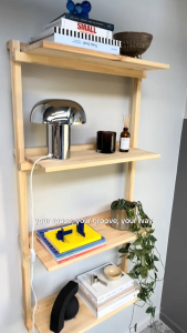 Multi-Purpose Wooden Detachable Rack Organizer Floating Shelves Space-Saving Storage Display Stand for Home Office Kitchen or Living Room Easy to Assemble and Durable Design