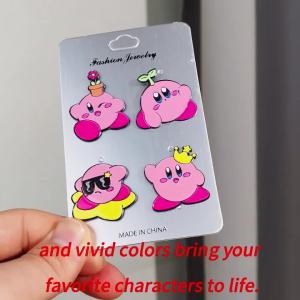 Bandai | 4/8pcs Cute Pink Cartoon Character Enamel Pins Set Kawaii Puppy Devil Cat Metal Brooches Aesthetic Decorative Pins for Clothes