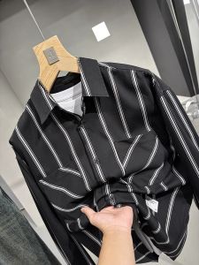 เสื้อเชิ้ตแขนยาวลายทางผู้ชาย 2109 จาก BLACK CANNON Standard ความหนาปกติสําหรับฤดูใบไม้ร่วงปกปกลําลองสถานการณ์