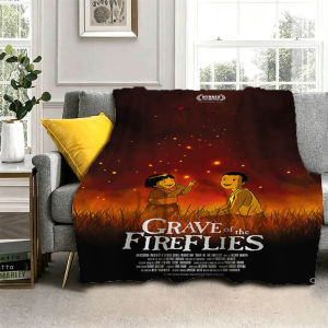 Bandai | New G-Grave Cartoon F-Fireflies Movie 3D Flannel Blanket Soft Throw Blanket Art For Home Decor Bedroom Bed Sofa Picnic Fans Gift