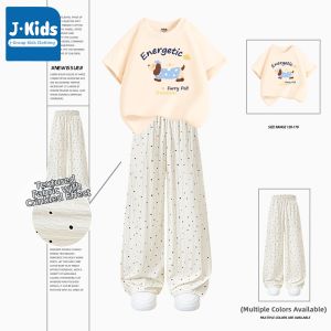 JKIDS | Cotton Short Sleeve Long Trousers Set
