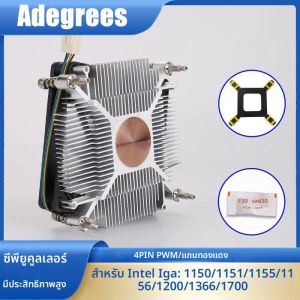 พัดลมระบายความร้อนซีพียูขนาดเล็ก 80 มม. แบบทาวเวอร์บางเฉียบ สำหรับ Intel LGA 1155 1156 1150 1151 1366 1700 1200 พัดลมระบายความร้อนเงียบ