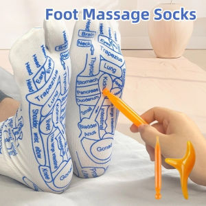 1 Set Creative Foot Massage Acupoint Illustrated Socks Relieve Tired Foot Point Massage Tool