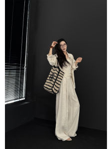 Leisure Cotton Linen Shirt and Pants Set