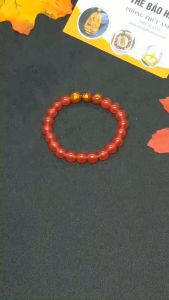 Vòng tay mã não đỏ tự nhiên tam hợp thân tý thìn - size 8 10 12ly cho người mệnh thổ mệnh hỏa - có khai quang điểm nhãn may mắn tài lộc - bảo hành 12 tháng - PHONG THỦY ANH VŨ