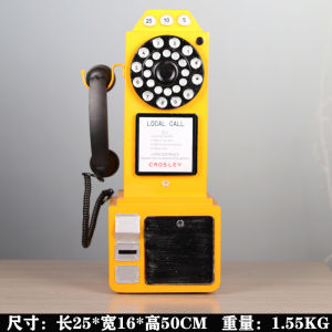 Retro Style Wall Mounted Phone Model Bar Coffee Shop Nostalgic Wall Decoration Hanging Photo Prop Iron Art Irregular Shape