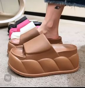 Supper Tinggi fashion style slip on comfy EVA slides shoes (9cm)