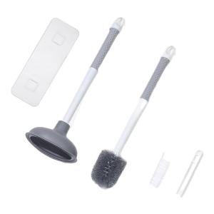 Plastic Toilet Brush And Plunger Set Wall-Mounted Bathroom Cleaning Tools No Dead Angles Household Toilet Cleaning Kit
