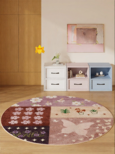 YUNHAOBUYI | Childrens Room Rug Circular Non-slip Stain-resistant