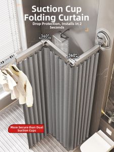 No-drilling Folding Invisible Waterproof Bath Curtain