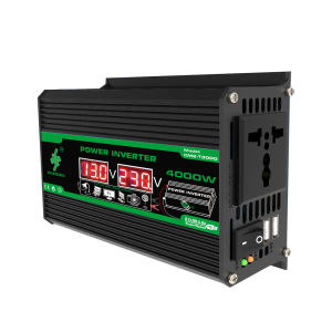 4000W Dual Digital LCD Display Solar Inverters DC 12V To AC 110V 220V Portable Power Bank Car Converter For Camping RV