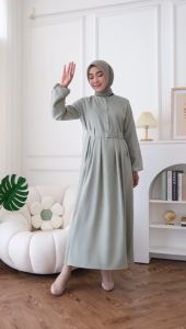 PUTRI AISYAH HIJAB - GAMIS MONA POLOS MOSCREPE - DRESS MUSLIM
