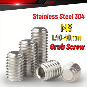 Ellebreen M8 304 Stainless Allen Setscrew Socket Grub Screw Flat Head Screw Allen Hex Socket