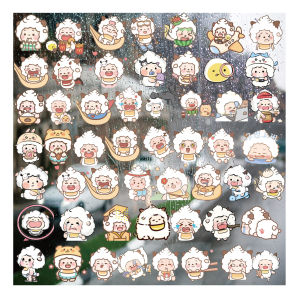 Q Version Happy Lazy UV Transfer Stickers Outdoor Waterproof Helmet Decoration Pattern Stickers Crystal Labels