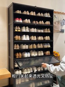 HANGDIAN(จัดส่งฟรีทั้งร้าน)ตู้รองเท้าที่แข็งแรงแลประหยัดพื้นที่ ติดตั้งง่าย การใช้งานที่หลากหลาย ชั้นวางรองเท้าแบบเรียบง่าย ตู้รองเท้าหลายชั้น ชั้นวางของ ความจุขนาดกันฝุ่นและกันน้ําเหมาะสําหรับรองเท้าหลายคู่ะทนทาน ชั้นวางของถูกๆ  กล่องใส่รองเท้า ชั้นรองเท