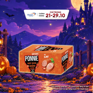 Ponnie Hot Dog Giòn Ăn Liền Vị Cay Hộp 20 Cây x 28G
