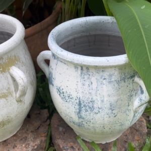 วินเทจดินเผาทรงโอ่ง มีหู 3 หู ขนาด 26 x 30 cm