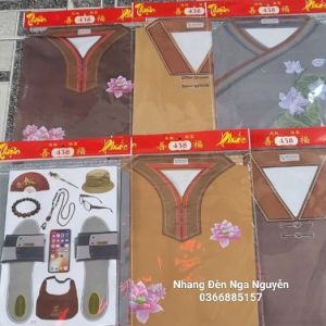 Đồ lam_Bộ quần áo Phật Tử nam nữ kèm theo phụ kiện hàng mã