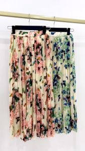 Pleated Butterfly Print Skirt CFBOUTIQUE