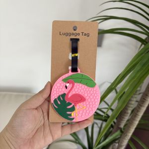 1/2pcs Pink Pineapple Flamingo Luggage Tag Travel Check in Tag Built in Information Card Back Cardboard Card Available for Super