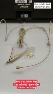 Mic Đeo Tai Hạt Gạo Màu Da jack cắm 3.5mm stereo ren trong  màu da  nhỏ ngọn  kín đáo