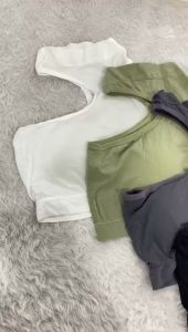 Yooyi Tank Top Crop Wanita Ala Korea Murah Bra Sport Perempuan Tanpa Kawat Necktie Gym Push Up Pakaian Dalam Adem Simple Bahan Elastis Import 014