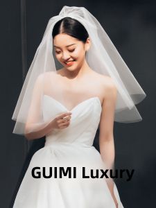 Engagement Proposal Short Double Layered Hard Tulle Bridal Veil Korean Style Fairy Tale Bridal Headwear Photography Props