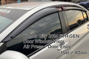 Honda City 2014 - 2019 Door Window Visor / Door Window Medium Visor / Air Press / Door Visor - 1Set / 4Door
