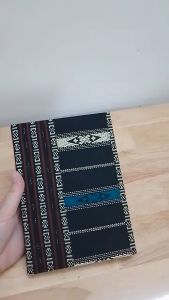 Sổ tay thủ công Bìa vải Thổ cẩm Giấy vintage nâu không dòng kẻ Dùng ghi chép ghi chú Viết nhật kí Quà tặng Khổ A6