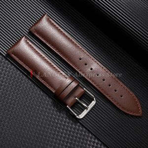 12mm 14mm 16mm 18mm 20mm 22mm 24mm Calfskin Leather Strap for Samsung Watch 7/6/5/4 Bracelet 40mm 44mm Classic Universal Bands