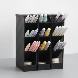 Hộp Bút Kiểu Cắm Nghiêng Hộp Đựng Đồ Học Sinh Ins Thời Trang Sáng Tạo Hộp Bút Kẻ Ô Trong Suốt Đơn Giản Để Bàn Giá Đỡ Văn Phòng Phẩm