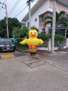 ตุ๊กตาโบกลม เป็ด (เฉพาะผ้า)ตุ๊กตาโบกหน้าร้าน หุ่นลม