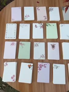 20/40Pcs Blank DIY Card Chinese Style Paper Small Card Word Flower Pattern Greeting Card For Graffiti White Kraft Paper