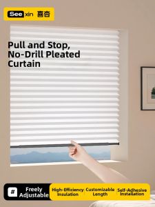 Self Adhesive Cordless Pleated Shades Sunproof Insulation