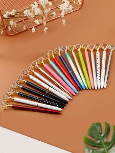 Large Diamond Stick Pen Crystal Gem Quill Signatures Gifts Big Carat Pen Mini Cute Pen Metal Pen Bullet Tip Oil Ink Pen