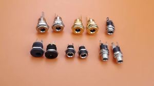 2Pcs 5.5*2.1mm 5.5*2.5mm DC Power Female Jack Socket Nut Panel Mount Connector DC 5521 5525 Electrical Connectors