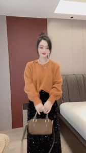 Trendy Slimming Short Figure Water Mink Knitted Top