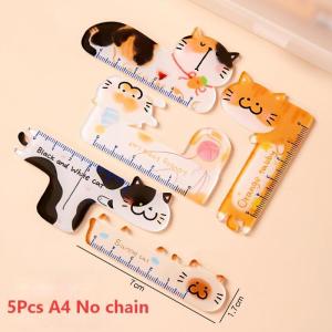 Cute Cartoon Animal Mini 5cm Plastic Rulers 5Pcs Portable Straight Bookmark Ruler for Kids DIY Craft Stationery
