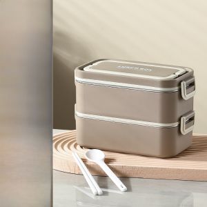 Double Layer Insulated Stainless Steel 304 Portable Lunch Box Large Capacity for Office Workers And Students Microwave Safe