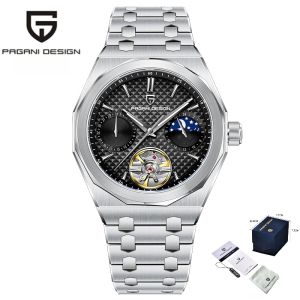 Pagani Design | PAGANI DESIGN PD-YS036 Men Automatic Watch 42MM Blue Dial Moon Phase E3255 Movement Stainless Steel Band Synthetic Sapphire Glas