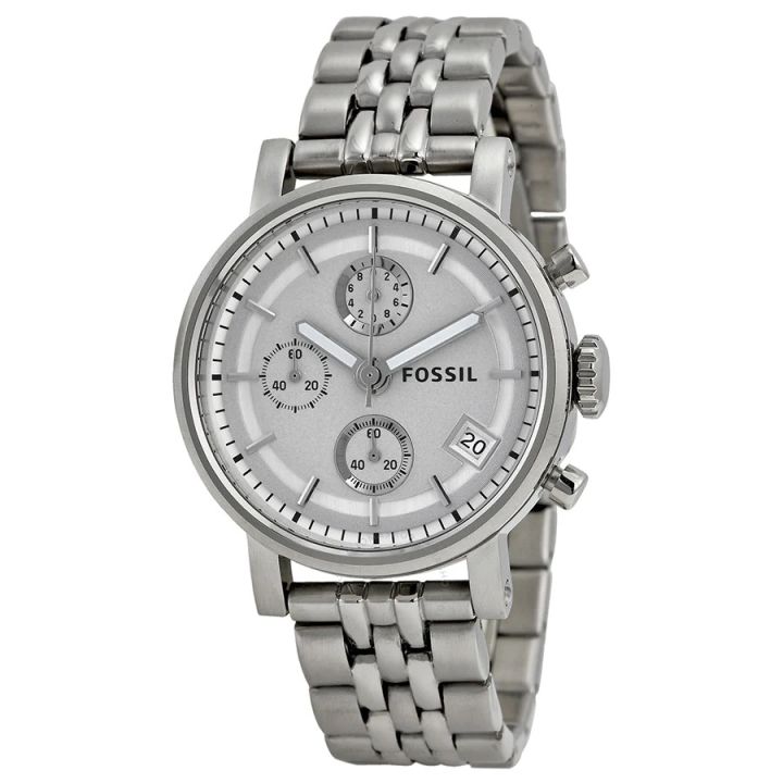 Fossil ES2198 Ladies Original Boyfriend Chronograph Silver Dial
